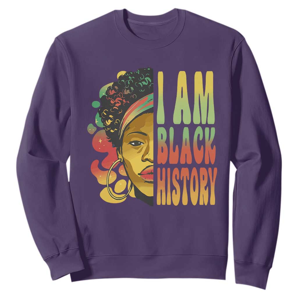I Am Black History Sweatshirt Afro Black Woman African American Pride TS02