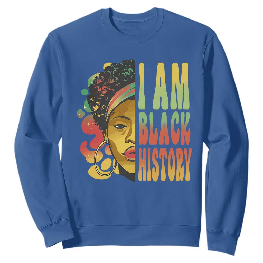 I Am Black History Sweatshirt Afro Black Woman African American Pride TS02
