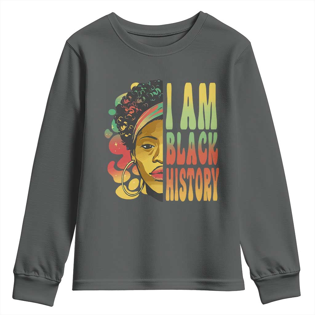 I Am Black History Youth Sweatshirt Afro Black Woman African American Pride TS02