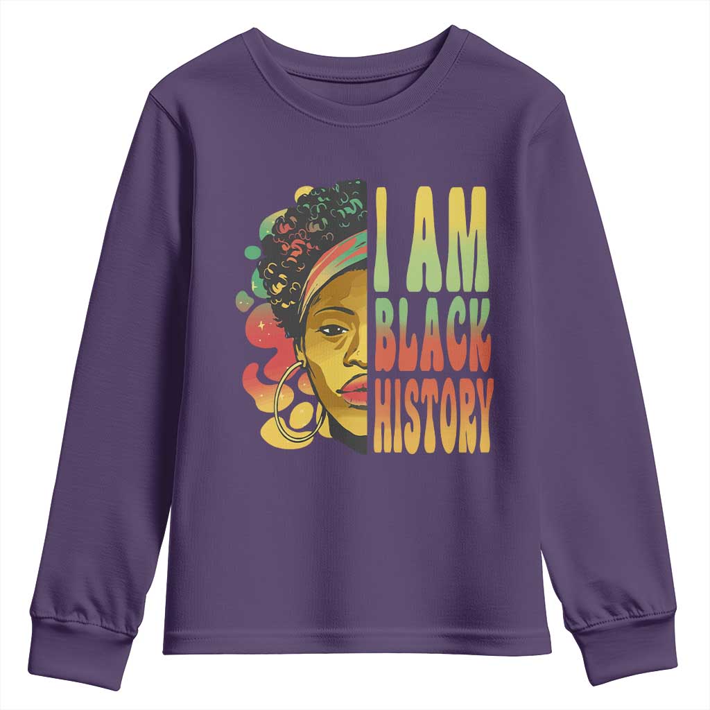 I Am Black History Youth Sweatshirt Afro Black Woman African American Pride TS02