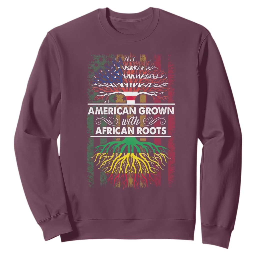 African American Roots Sweatshirt American Grown With African Roots US Flag Tree TS02
