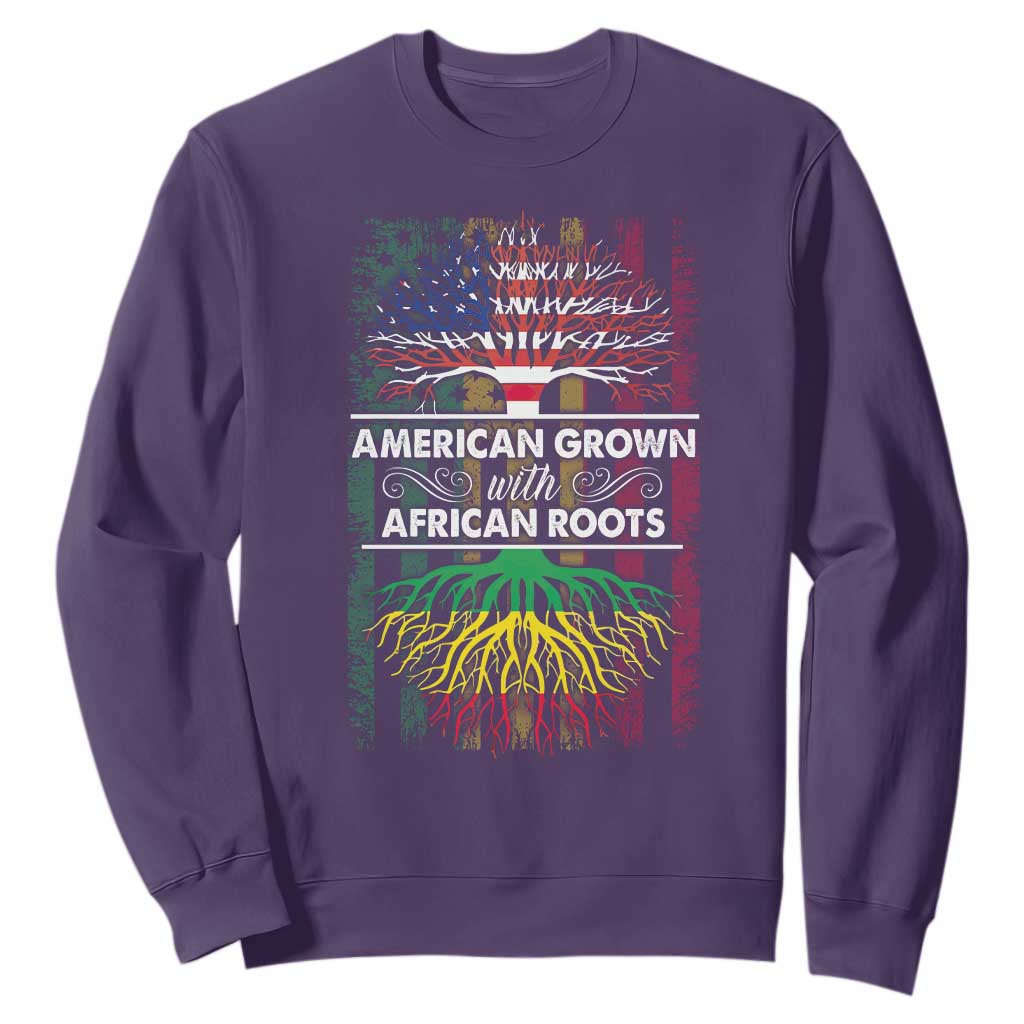 African American Roots Sweatshirt American Grown With African Roots US Flag Tree TS02
