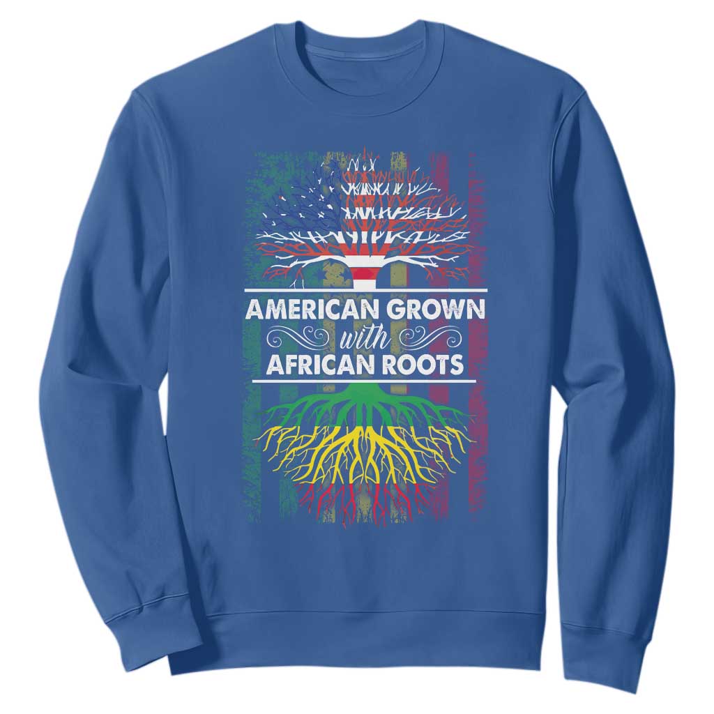 African American Roots Sweatshirt American Grown With African Roots US Flag Tree TS02