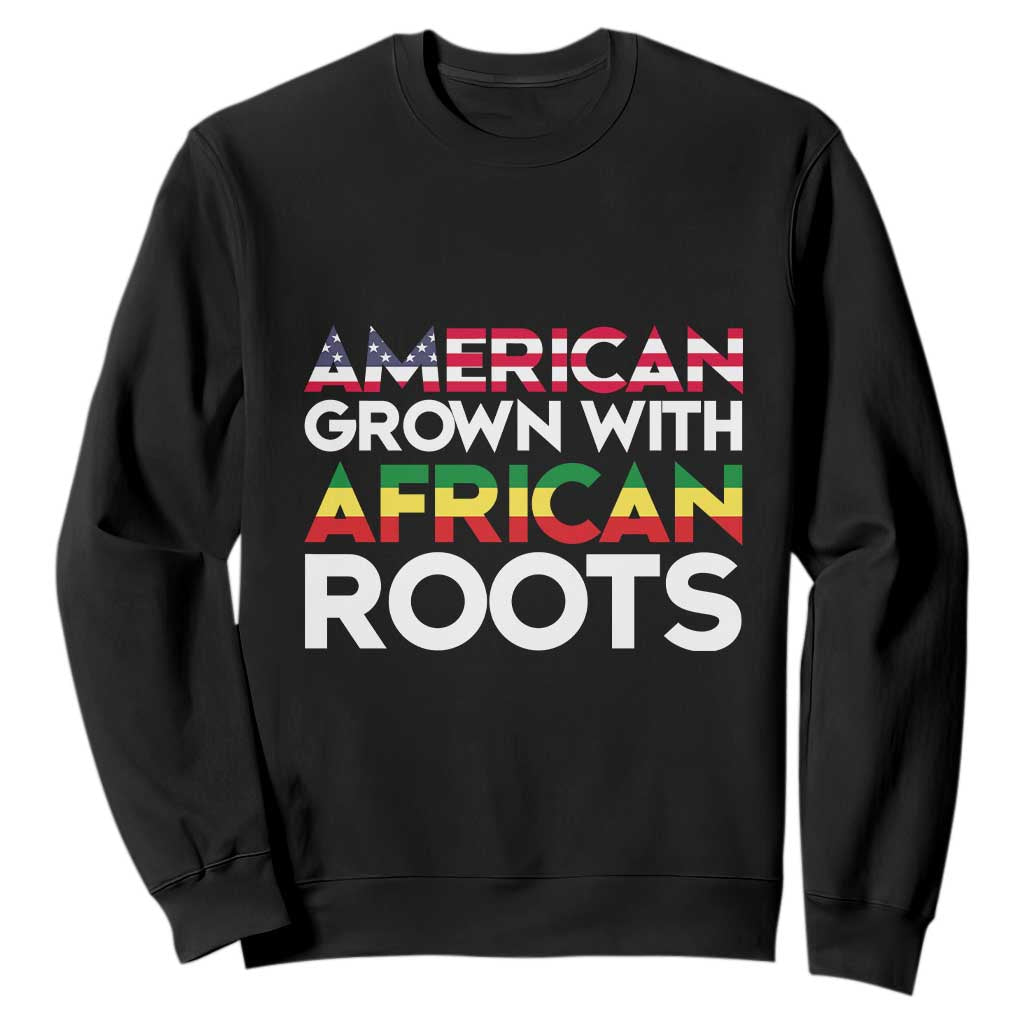 African American Roots Sweatshirt American Grown With African Roots US Flag TS02