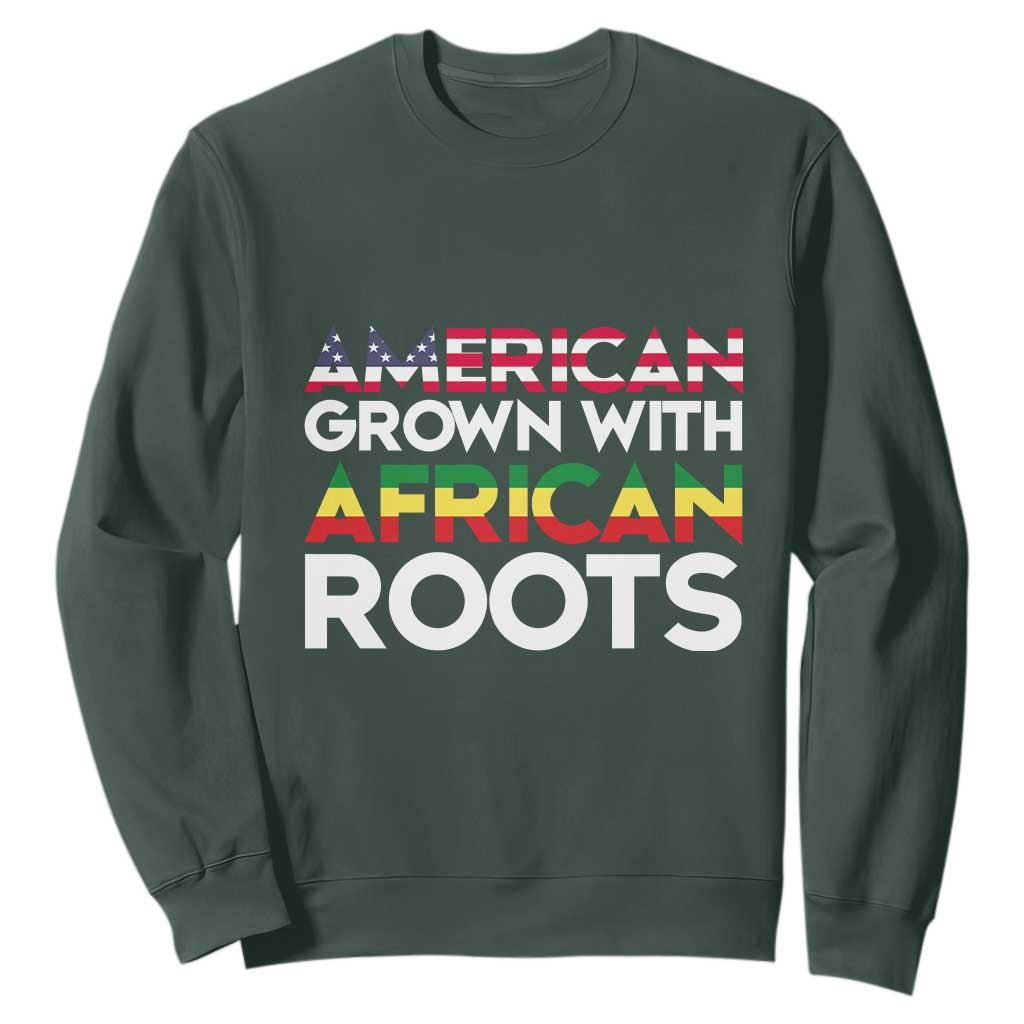 African American Roots Sweatshirt American Grown With African Roots US Flag TS02