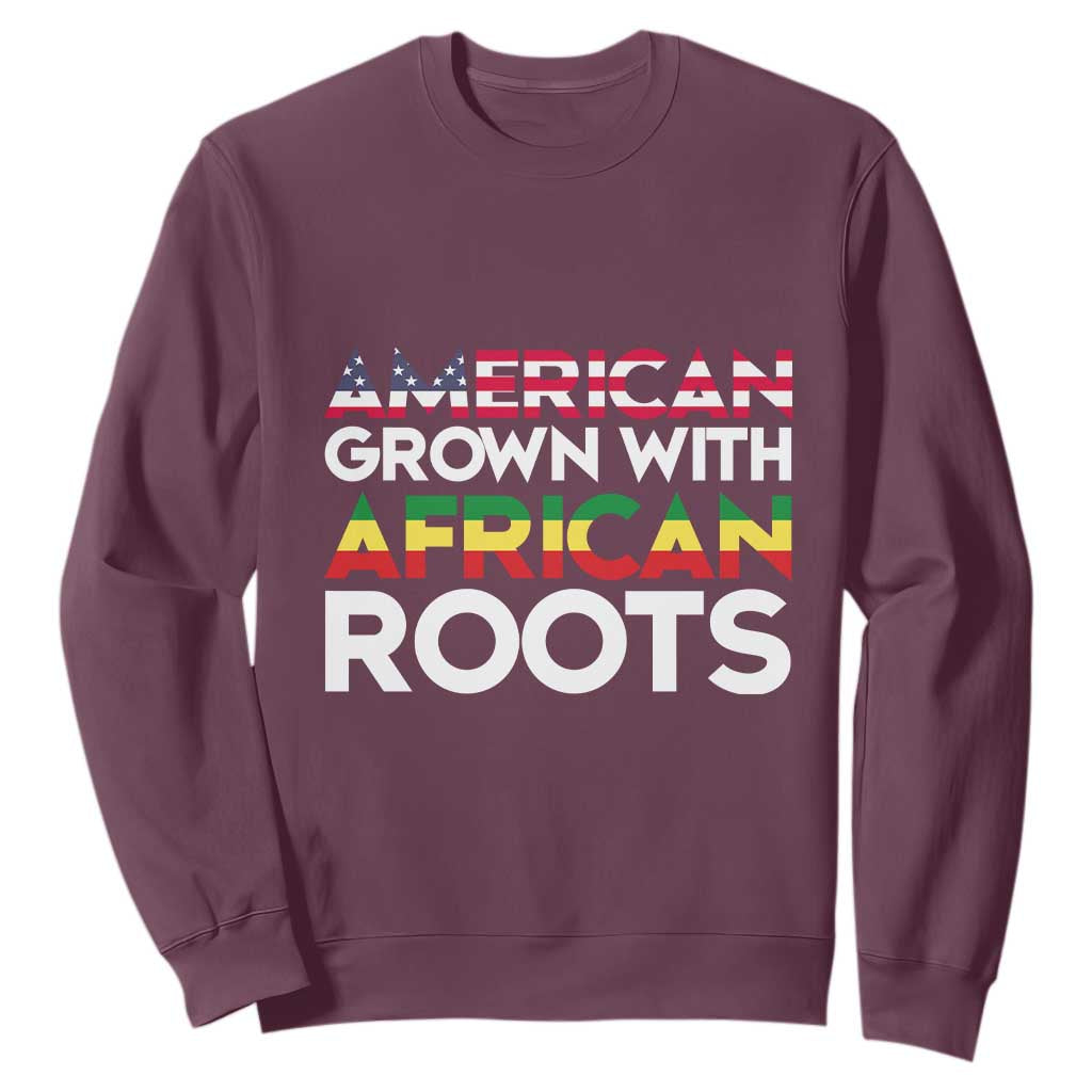 African American Roots Sweatshirt American Grown With African Roots US Flag TS02