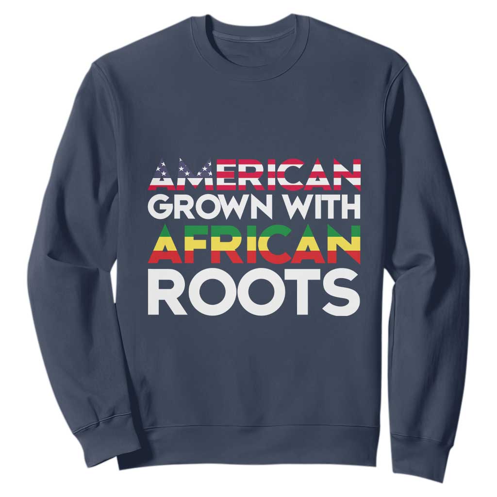 African American Roots Sweatshirt American Grown With African Roots US Flag TS02