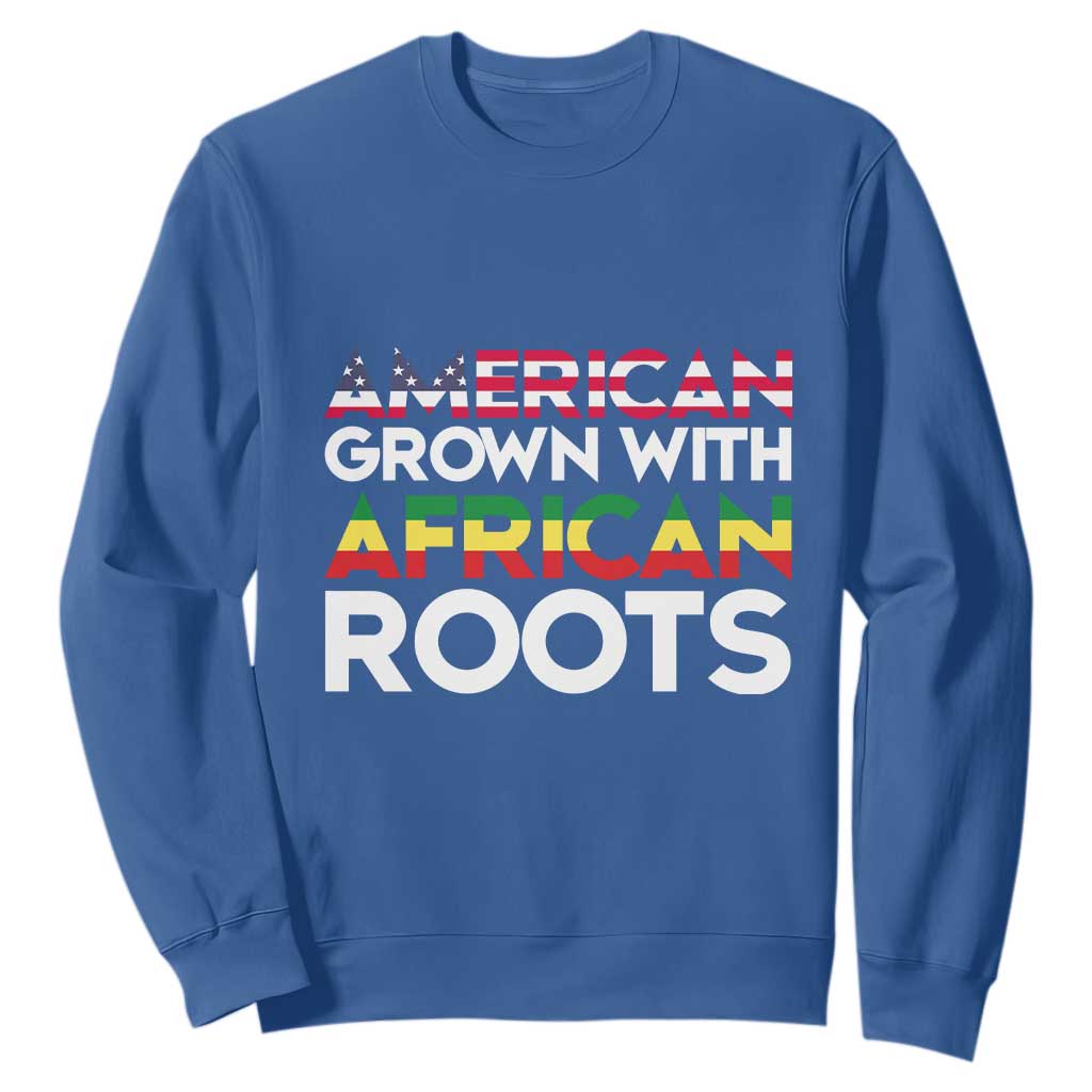 African American Roots Sweatshirt American Grown With African Roots US Flag TS02