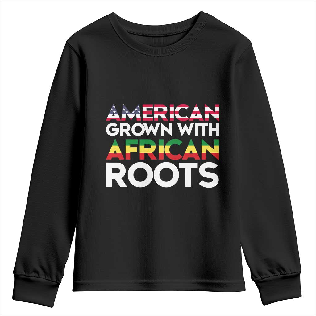 African American Roots Youth Sweatshirt American Grown With African Roots US Flag TS02