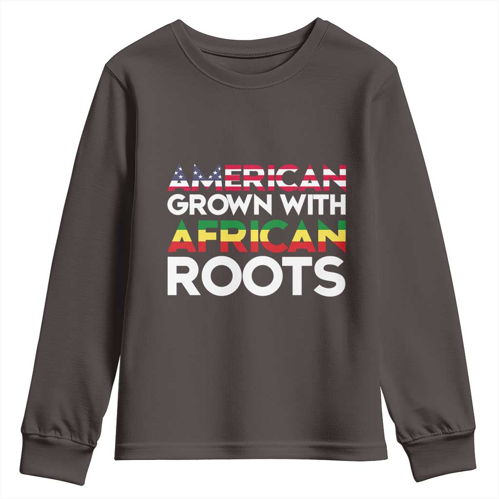 African American Roots Youth Sweatshirt American Grown With African Roots US Flag TS02