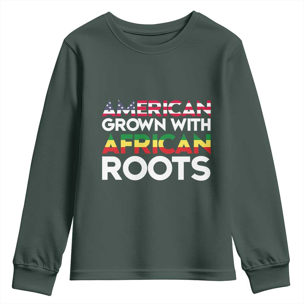African American Roots Youth Sweatshirt American Grown With African Roots US Flag TS02