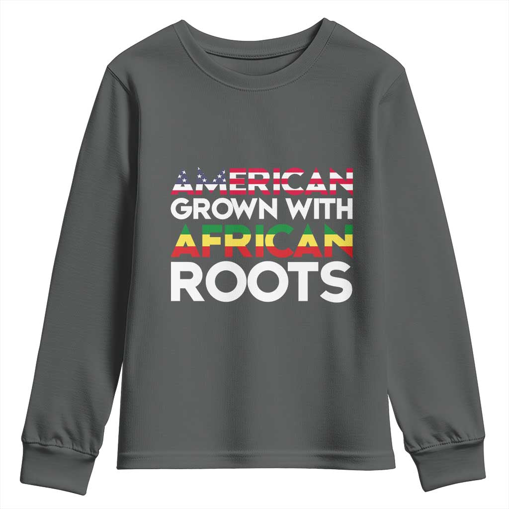 African American Roots Youth Sweatshirt American Grown With African Roots US Flag TS02