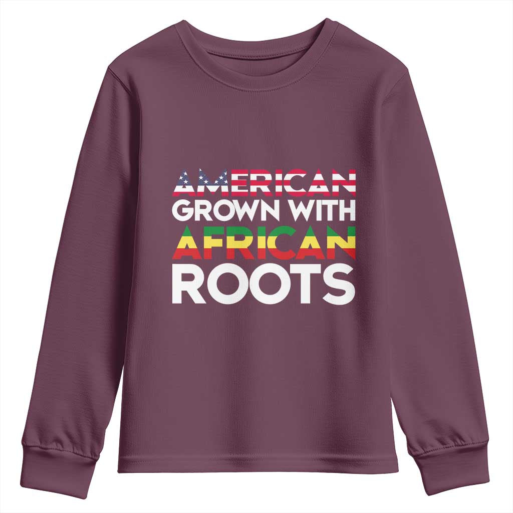 African American Roots Youth Sweatshirt American Grown With African Roots US Flag TS02