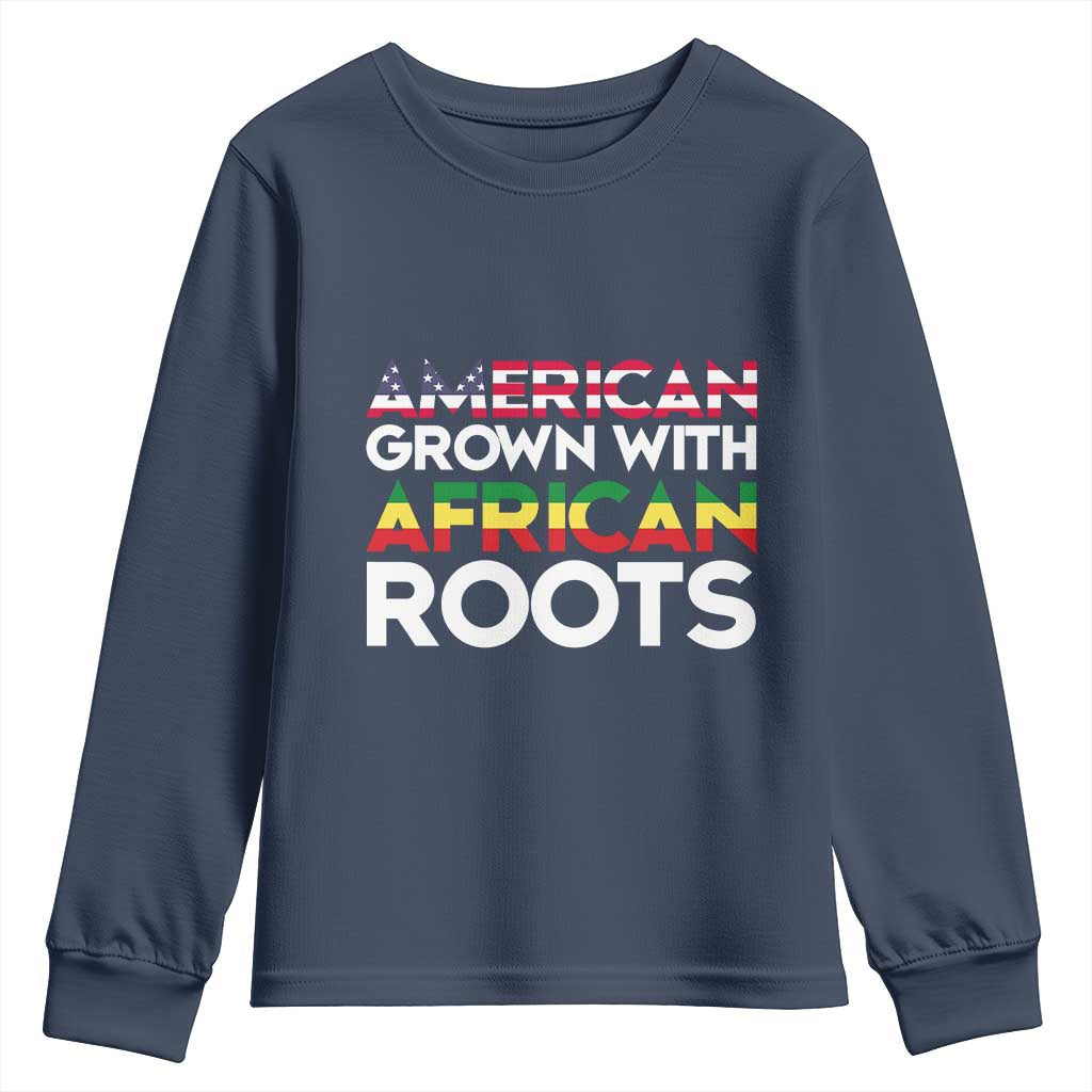 African American Roots Youth Sweatshirt American Grown With African Roots US Flag TS02