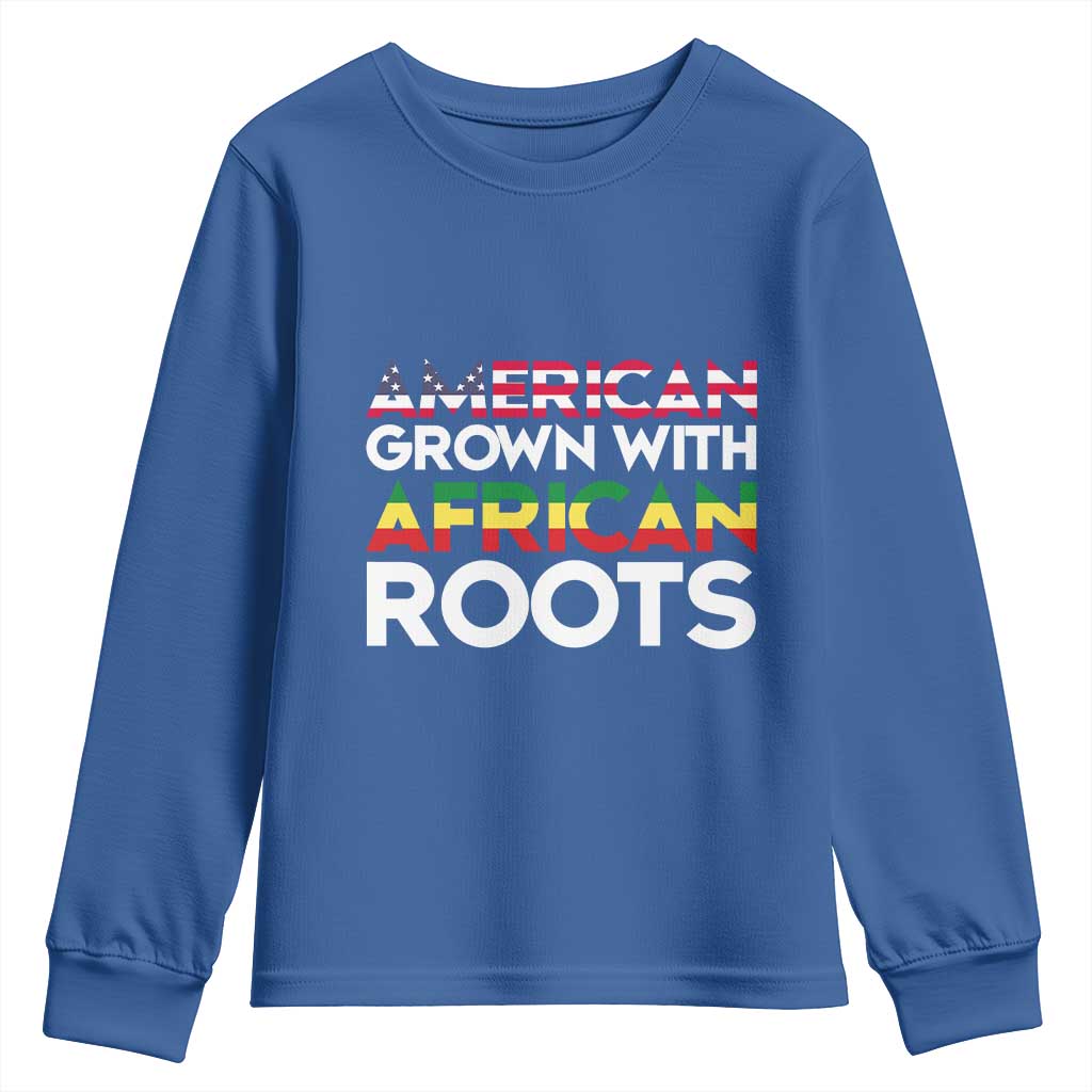 African American Roots Youth Sweatshirt American Grown With African Roots US Flag TS02