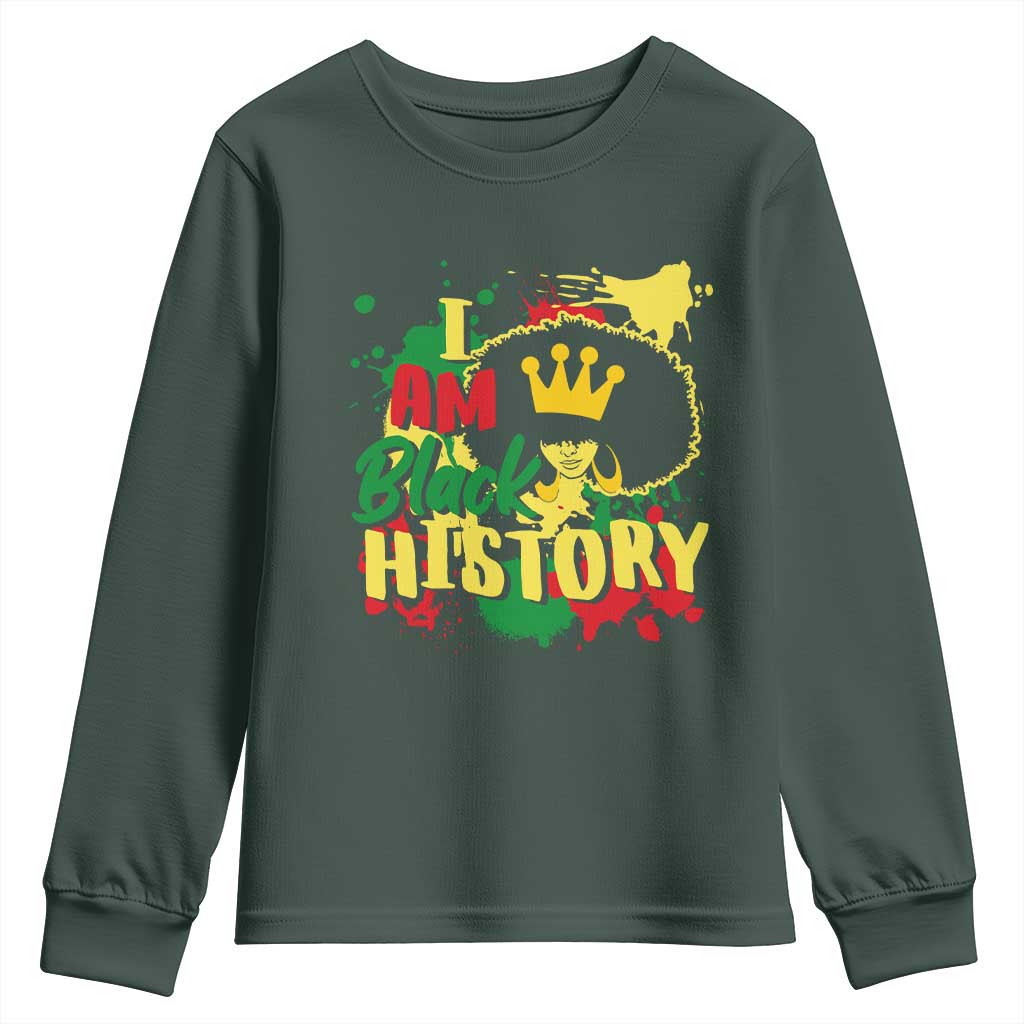 I Am Black History Youth Sweatshirt Afro Queen African American Pride TS02