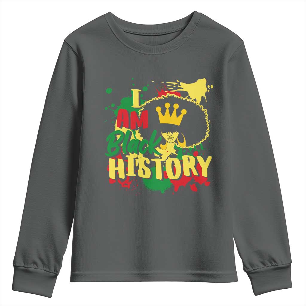 I Am Black History Youth Sweatshirt Afro Queen African American Pride TS02