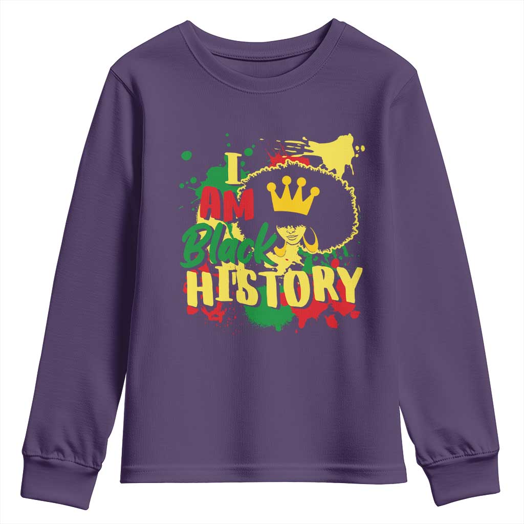 I Am Black History Youth Sweatshirt Afro Queen African American Pride TS02