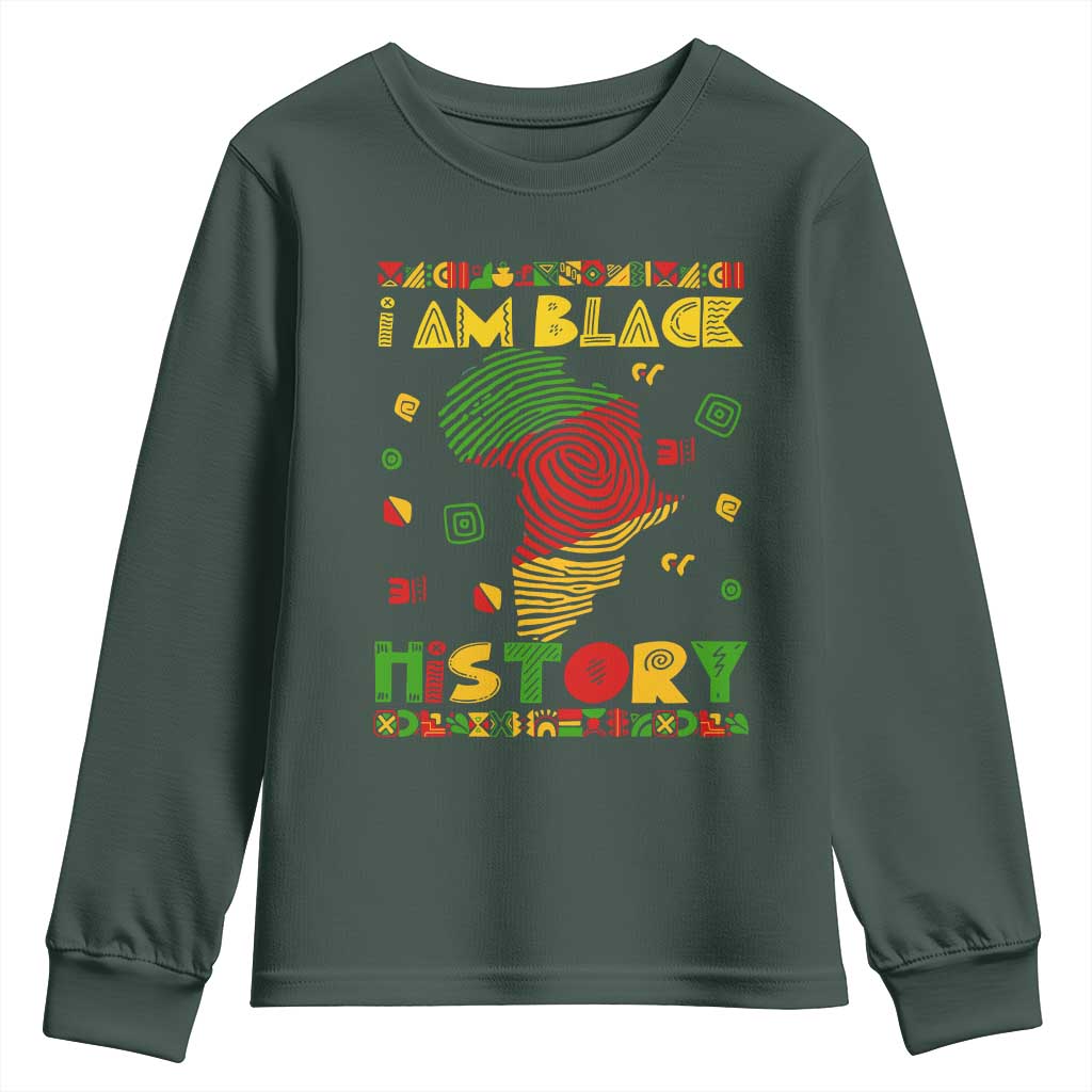 I Am Black History Youth Sweatshirt African American Pride Kente TS02