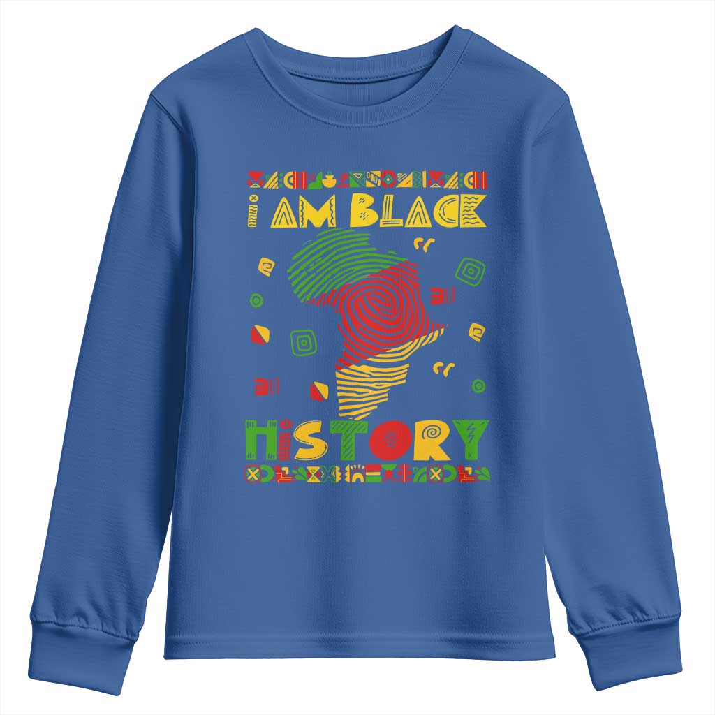 I Am Black History Youth Sweatshirt African American Pride Kente TS02