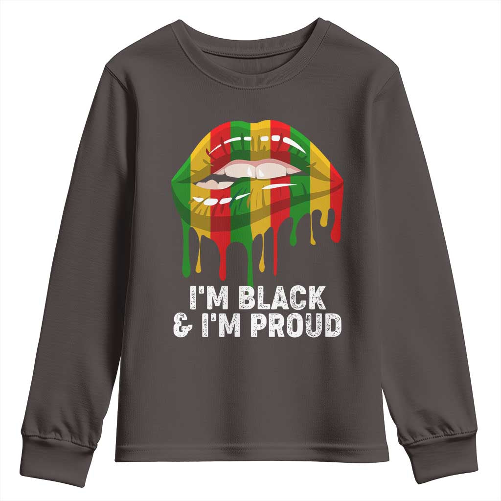 Black Girls Youth Sweatshirt I'm Black And I'm Proud Woman Lips Dripping TS02