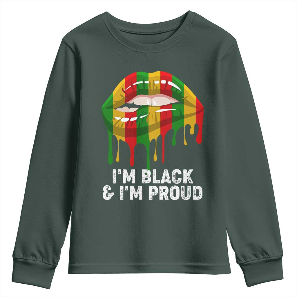 Black Girls Youth Sweatshirt I'm Black And I'm Proud Woman Lips Dripping TS02
