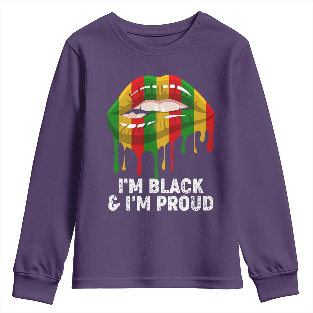 Black Girls Youth Sweatshirt I'm Black And I'm Proud Woman Lips Dripping TS02