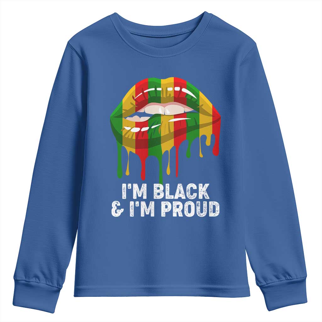 Black Girls Youth Sweatshirt I'm Black And I'm Proud Woman Lips Dripping TS02