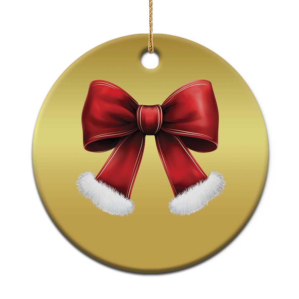 Red Coquette Bow Santa Retro Xmas Vibe Christmas Ornament TS02