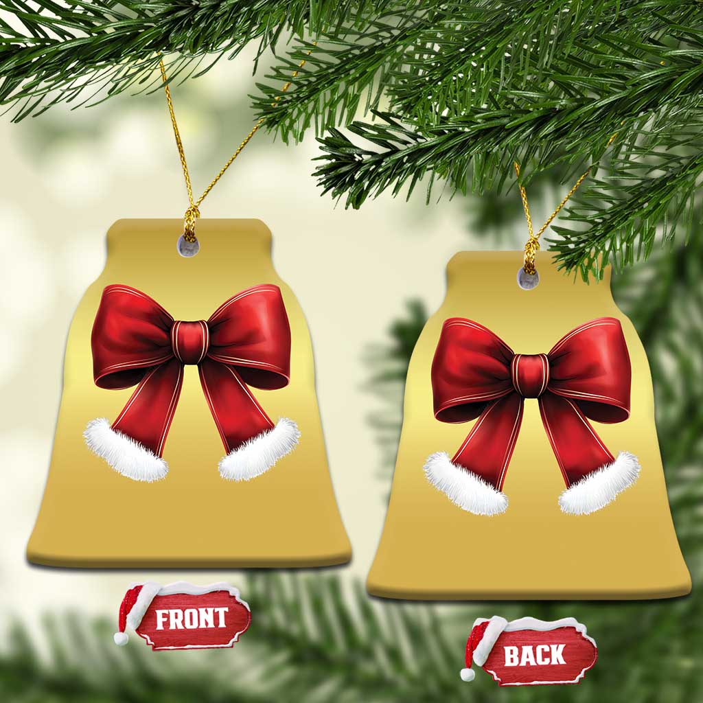 Red Coquette Bow Santa Retro Xmas Vibe Christmas Ornament TS02