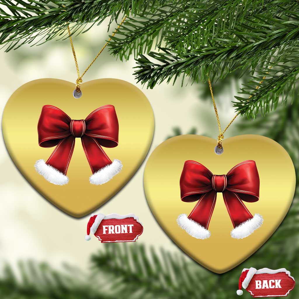 Red Coquette Bow Santa Retro Xmas Vibe Christmas Ornament TS02