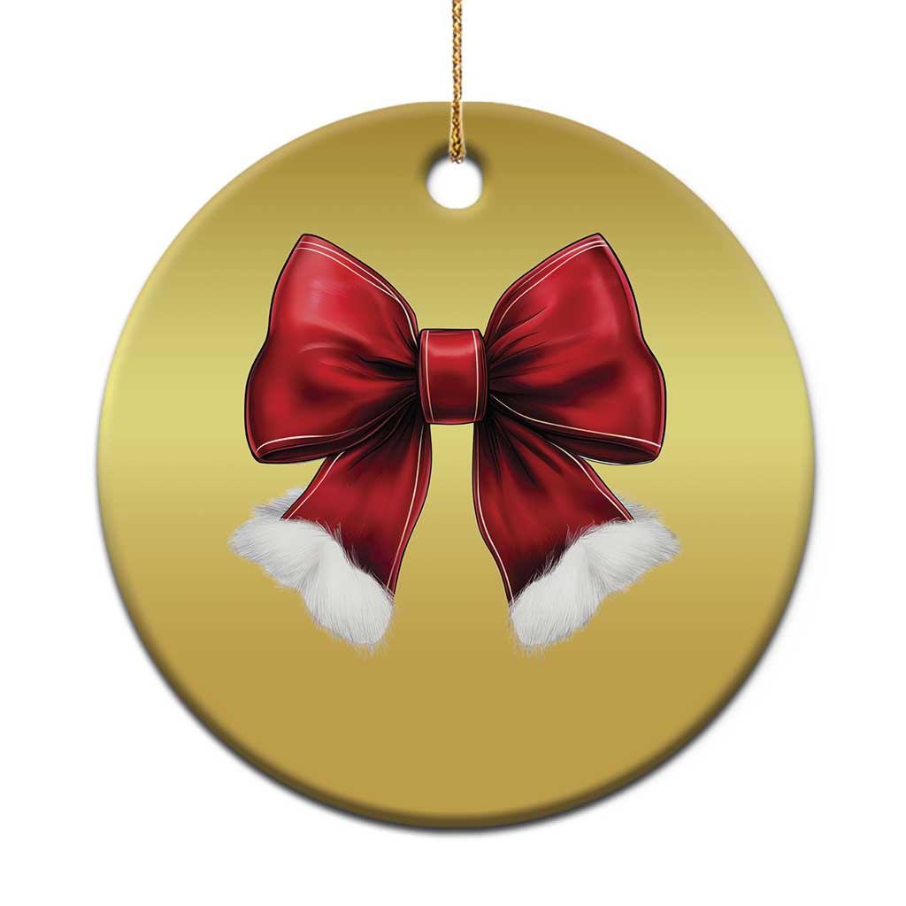 Red Coquette Bow Santa Xmas Vibe Christmas Ornament TS02