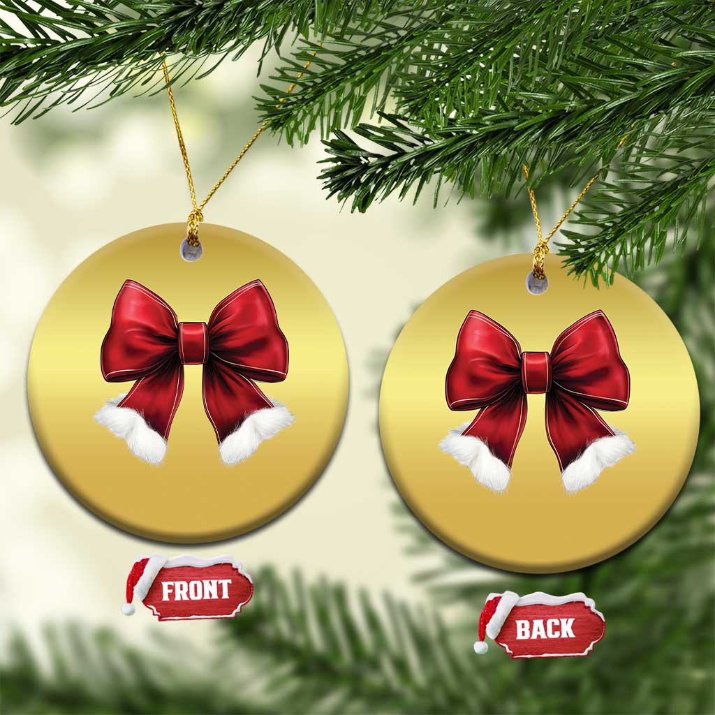 Red Coquette Bow Santa Xmas Vibe Christmas Ornament TS02