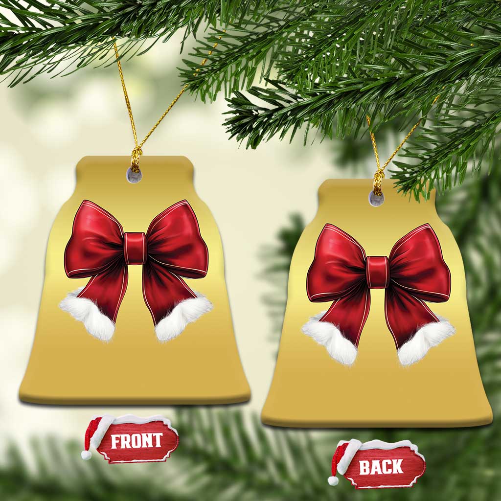 Red Coquette Bow Santa Xmas Vibe Christmas Ornament TS02