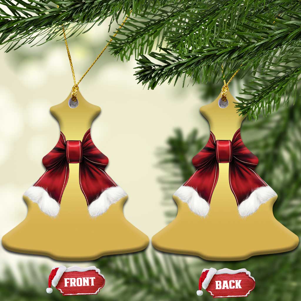 Red Coquette Bow Santa Xmas Vibe Christmas Ornament TS02