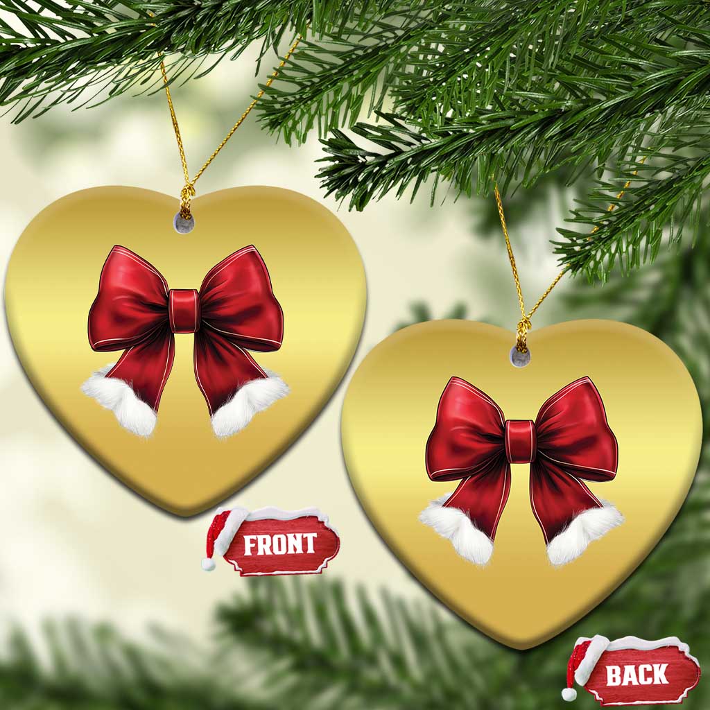 Red Coquette Bow Santa Xmas Vibe Christmas Ornament TS02