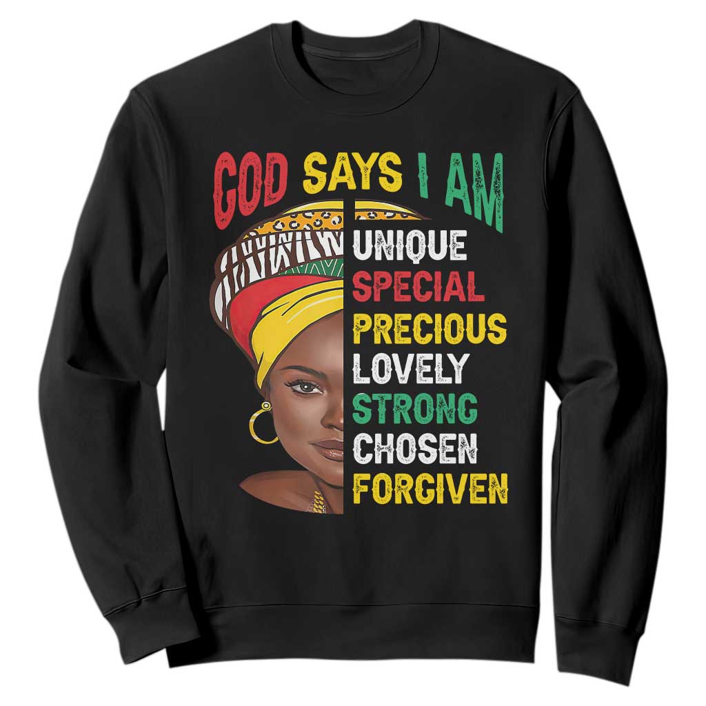 Proud Black Woman Sweatshirt God Says I Am Melanin Girl Pride TS02