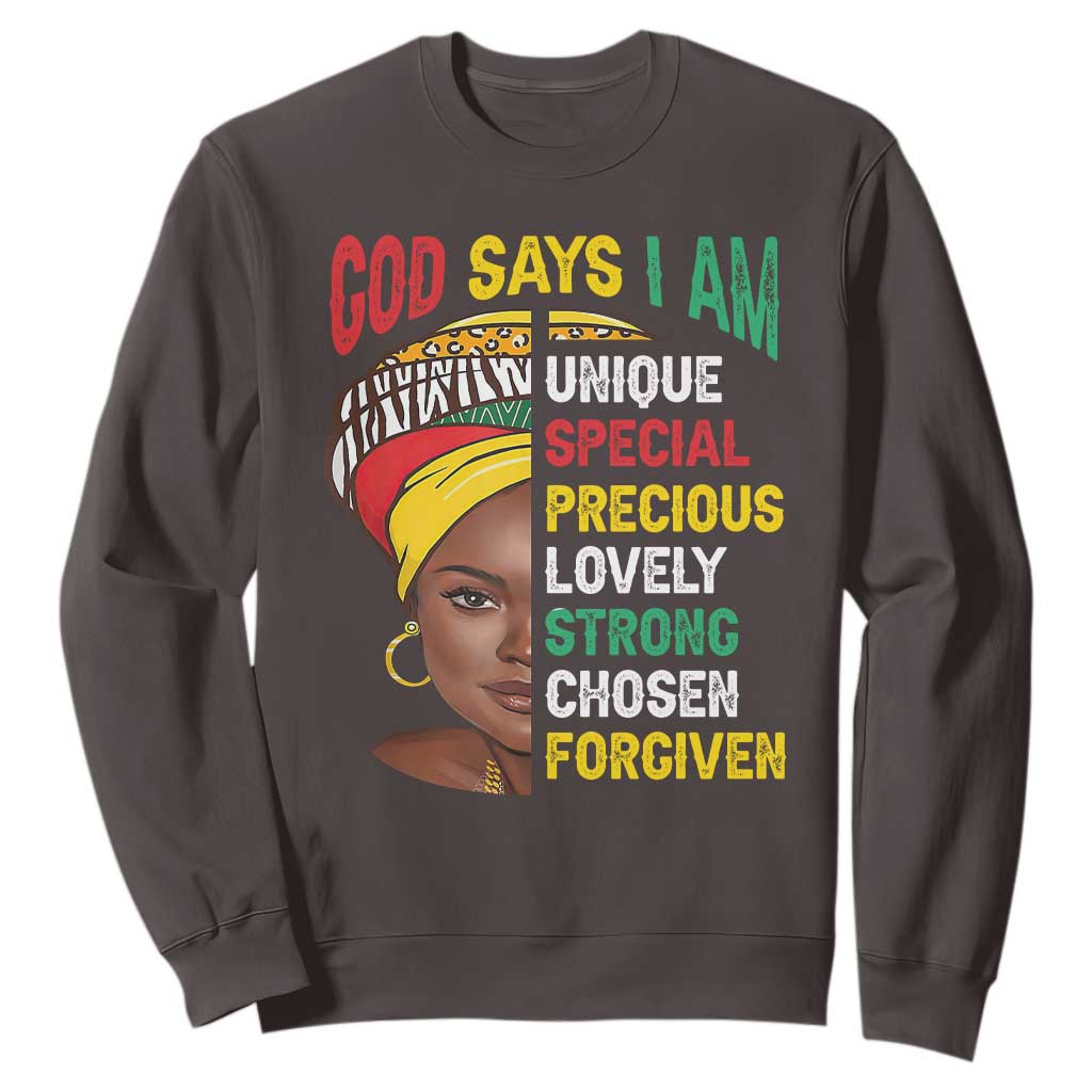 Proud Black Woman Sweatshirt God Says I Am Melanin Girl Pride TS02