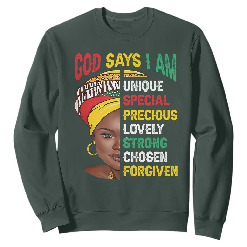 Proud Black Woman Sweatshirt God Says I Am Melanin Girl Pride TS02