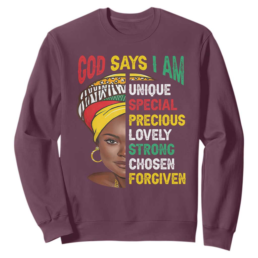 Proud Black Woman Sweatshirt God Says I Am Melanin Girl Pride TS02