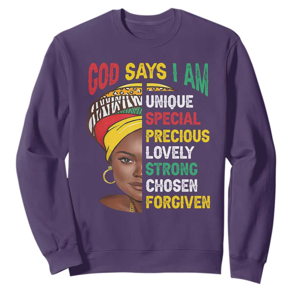 Proud Black Woman Sweatshirt God Says I Am Melanin Girl Pride TS02