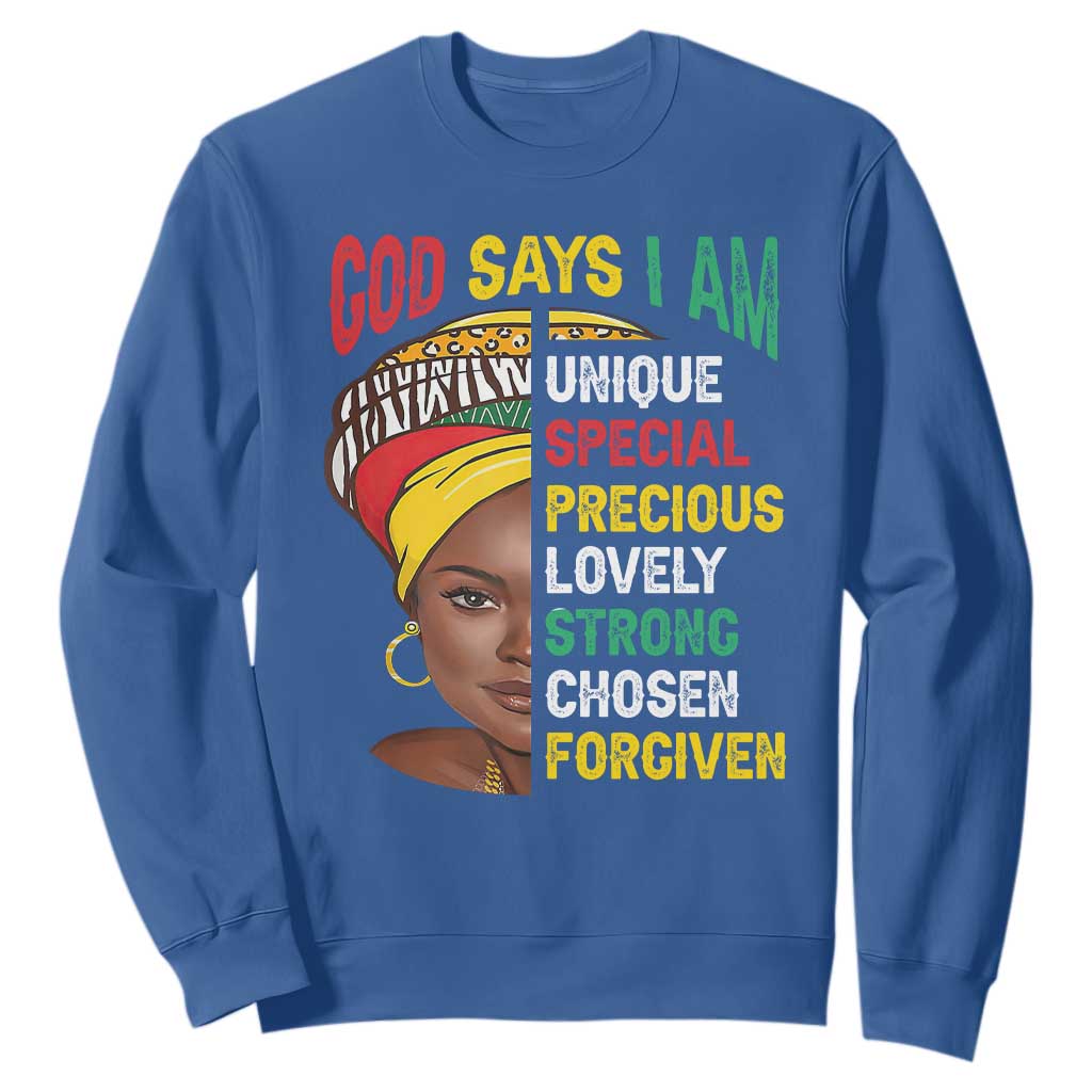 Proud Black Woman Sweatshirt God Says I Am Melanin Girl Pride TS02