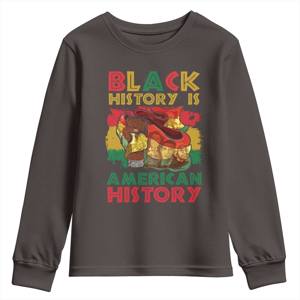 Black History Is American History Youth Sweatshirt African American Pride Flag Raised Fist TS02