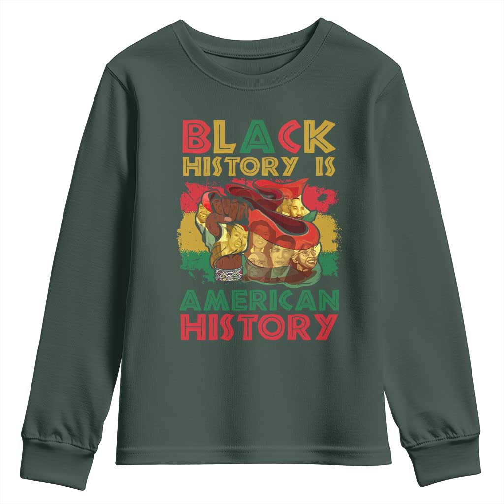 Black History Is American History Youth Sweatshirt African American Pride Flag Raised Fist TS02