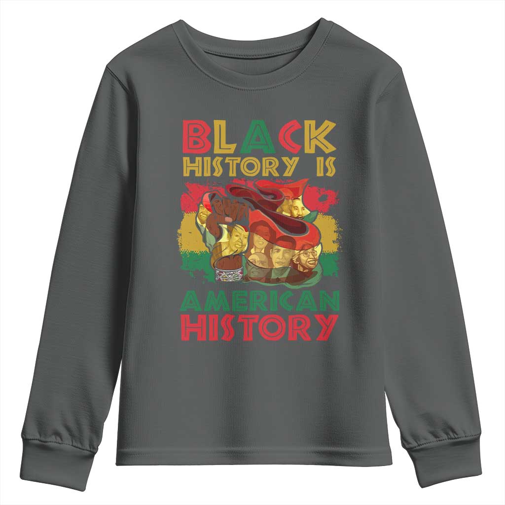 Black History Is American History Youth Sweatshirt African American Pride Flag Raised Fist TS02