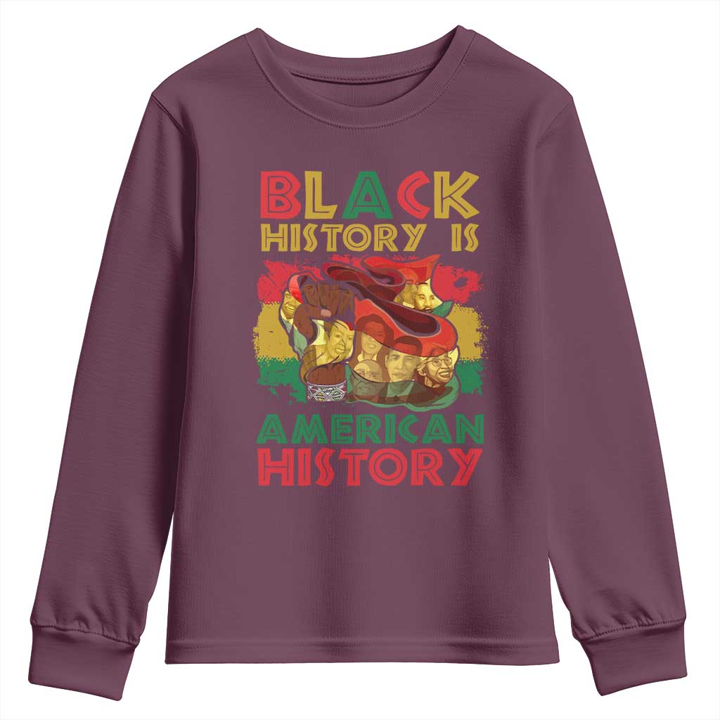 Black History Is American History Youth Sweatshirt African American Pride Flag Raised Fist TS02