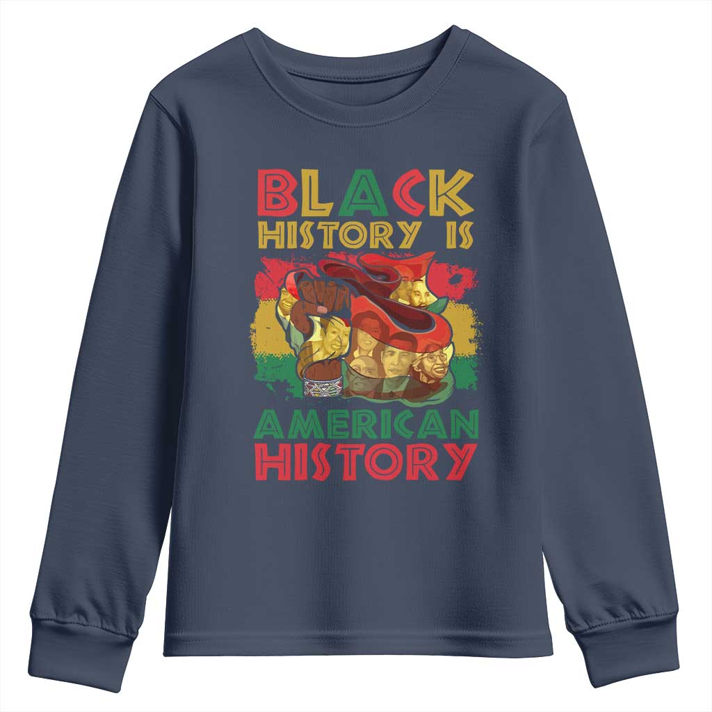 Black History Is American History Youth Sweatshirt African American Pride Flag Raised Fist TS02