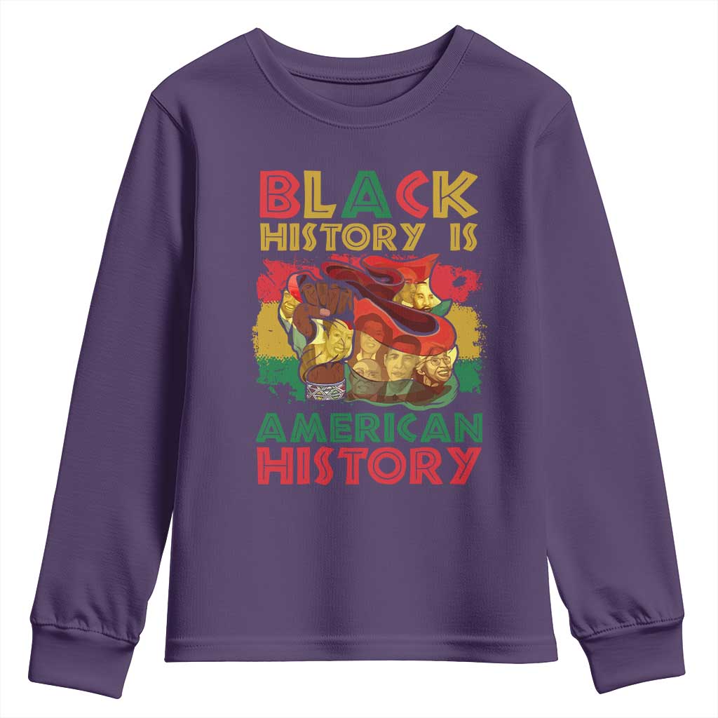 Black History Is American History Youth Sweatshirt African American Pride Flag Raised Fist TS02