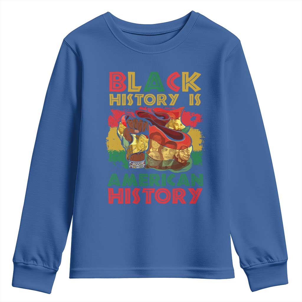 Black History Is American History Youth Sweatshirt African American Pride Flag Raised Fist TS02