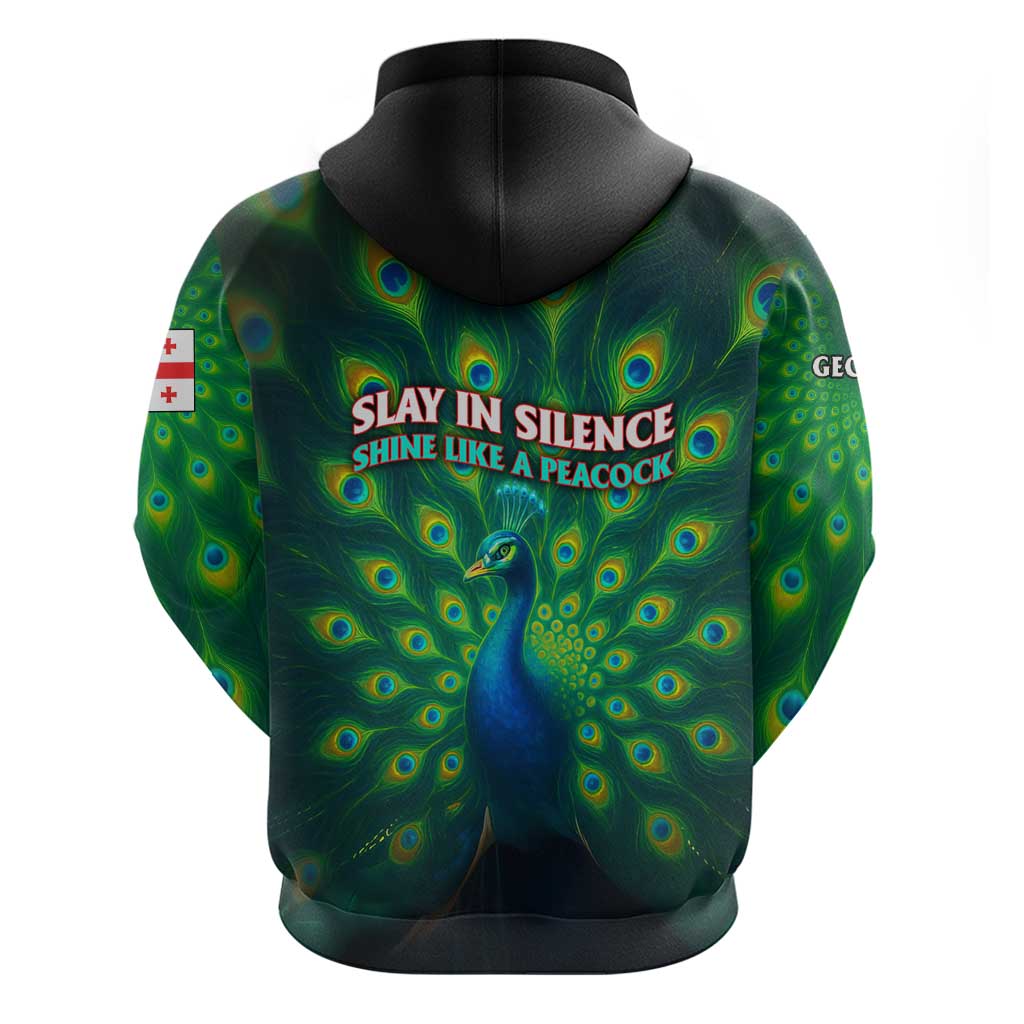 Georgia Peacock Hoodie with Slay in Silence Shine Like a Peacock Design TS04